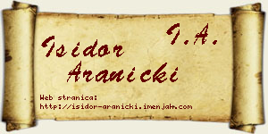 Isidor Aranicki vizit kartica